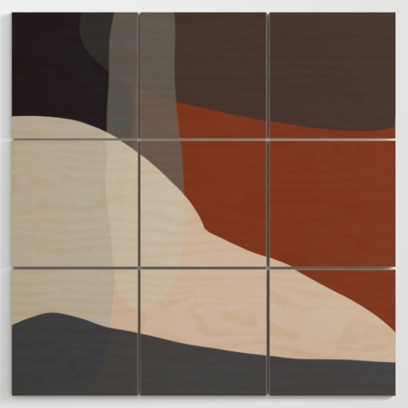 Navy and Rust VIII Abstract Wood Wall Art