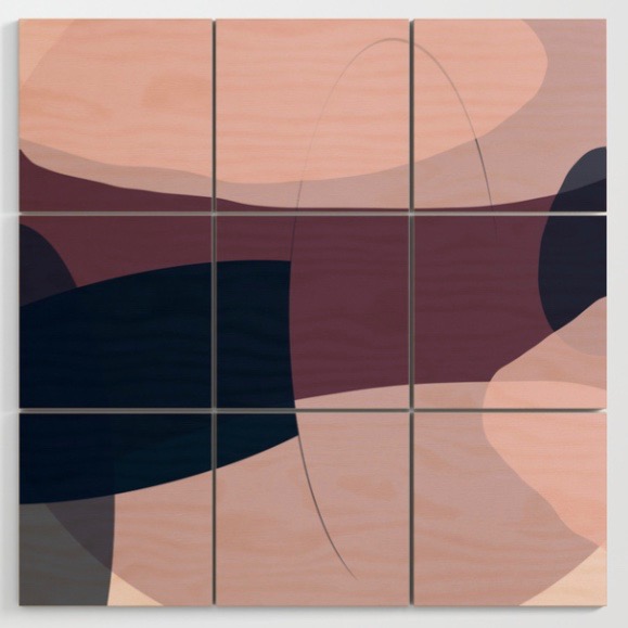 Blush Purple and Blue II Wood Wall Art by Blerta