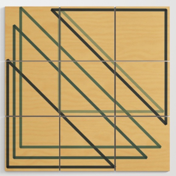 Blue green gold I Wood Wall Art By Blerta