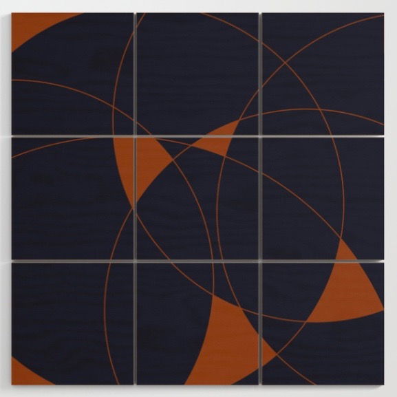 Navy and Rust II Wood Wall Art by Blerta