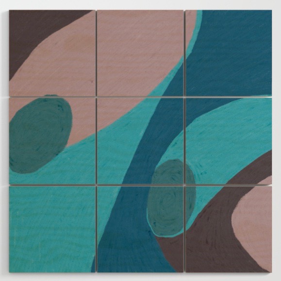 Mauve and Blue III Soft Pastel Wood Wall Art by Blerta