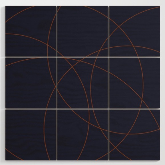 Navy and Rust I Wood Wall Art by Blerta